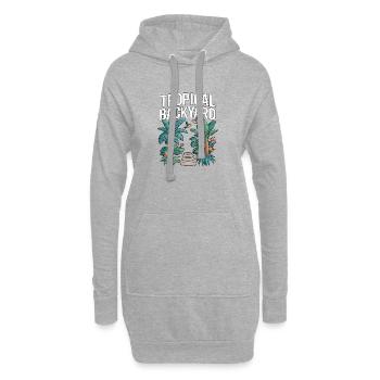 Tropical Backyard Tropischer Garten - Hoodie-Kleid - Grau meliert - Vorne
