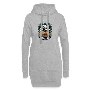 Home Grown Paradise Tropischer Garten - Hoodie-Kleid - Grau meliert - Vorne