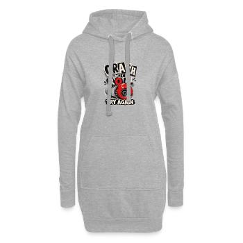 Réessaie Humour Skate, crash puis roule Essaie encore - Sweat-shirt à capuche long Femme - gris chiné - Devant