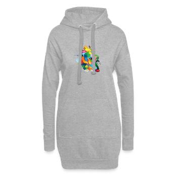 Greyhound Greyhound Lévrier rétro vintage - Sweat-shirt à capuche long Femme - gris chiné - Devant