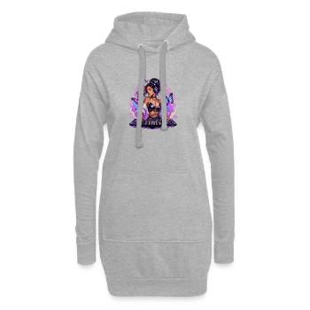 Night DJ in with butterfly flair - Hoodie Dress - heather grey - Front