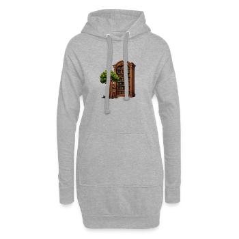 Arbre rencontrant la bibliothèque - Sweat-shirt à capuche long Femme - gris chiné - Devant