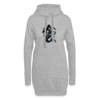 Sirène ninja de la mer - Sweat-shirt à capuche long Femme - gris chiné - Devant