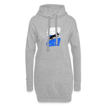Border Collie, Border Collie à poil lisse - Sweat-shirt à capuche long Femme - gris chiné - Devant