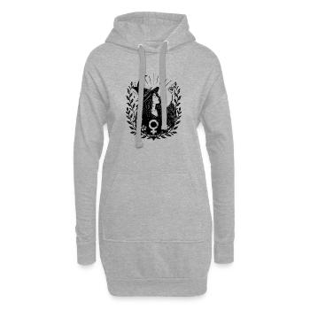 Indomptéee - Sweat-shirt à capuche long Femme - gris chiné - Devant