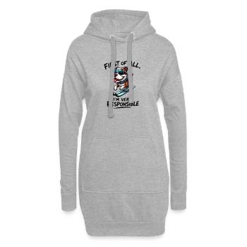 Diction des sports d’hiver de snowboard Bulldog chien - Sweat-shirt à capuche long Femme - gris chiné - Devant