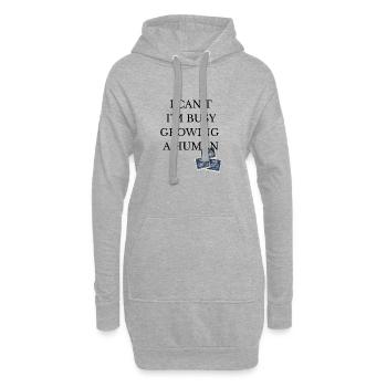 occupé à faire grandir un humain - Sweat-shirt à capuche long Femme - gris chiné - Devant