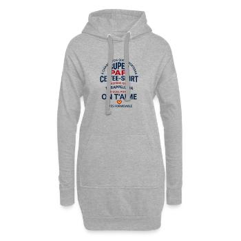Super Papi On T'aime Cadeau Grand-Père - Sweat-shirt à capuche long Femme - gris chiné - Devant