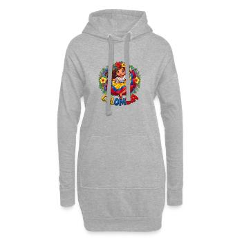 La Fille d’Honneur folklorique colombienne - Sweat-shirt à capuche long Femme - gris chiné - Devant