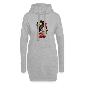 Fille Drapeau colombien Colombie - Sweat-shirt à capuche long Femme - gris chiné - Devant