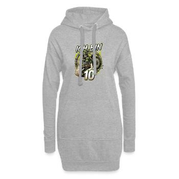 Ich bin 10 Motocross - Hoodie-Kleid - Grau meliert - Vorne