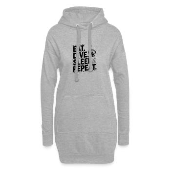 Mange. Plonge. Dors. Répétez. - Sweat-shirt à capuche long Femme - gris chiné - Devant
