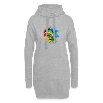 Graphiques de pêcheur - Sweat-shirt à capuche long Femme - gris chiné - Devant