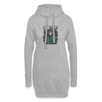 Endroit secret de cueillette de champignons, pas de goupilles tombées - Sweat-shirt à capuche long Femme - gris chiné - Devant