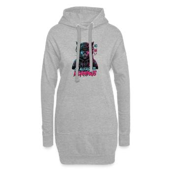 Katze Ich Bin gegen Morgende Allergisch - Hoodie-Kleid - Grau meliert - Vorne