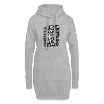 Chien cowboy Bière drôle Golden Retriever - Sweat-shirt à capuche long Femme - gris chiné - Devant