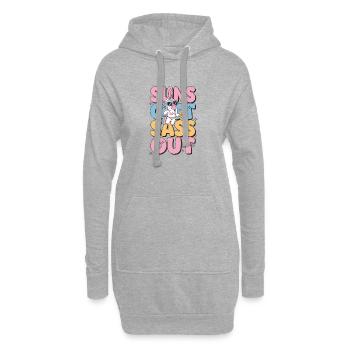 Soleils Éteints Sassing Vacances d’été à la plage de la licorne - Sweat-shirt à capuche long Femme - gris chiné - Devant