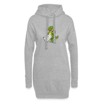 Dinosaure joyeux avec du plâtre - Sweat-shirt à capuche long Femme - gris chiné - Devant