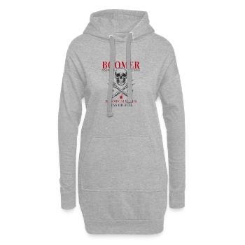 Boomer – Avant que tout cela ne soit numérique - Sweat-shirt à capuche long Femme - gris chiné - Devant