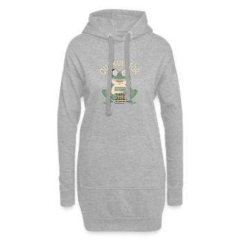 QUACULATOR grenouille drôle avec calculatrice - Sweat-shirt à capuche long Femme - gris chiné - Devant