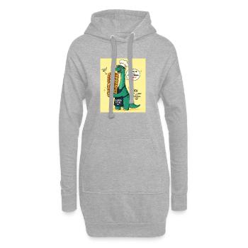 PfannenKönig Dino Pancake - Hoodie-Kleid - Grau meliert - Vorne