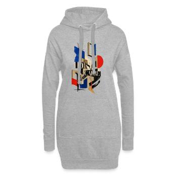 Hors Cadre: Collage d'Architecture - Sweat-shirt à capuche long Femme - gris chiné - Devant