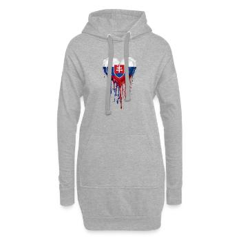 Drapeau du Cœur Drapeau de la Slovaquie - Sweat-shirt à capuche long Femme - gris chiné - Devant