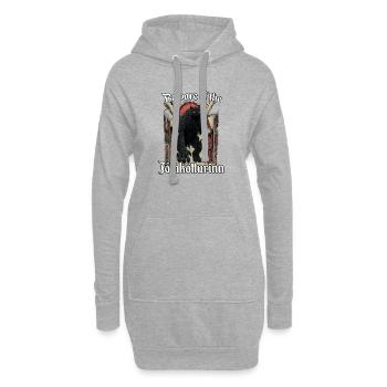 Jólakötturinn Chat de Noël Islandais - Sweat-shirt à capuche long Femme - gris chiné - Devant
