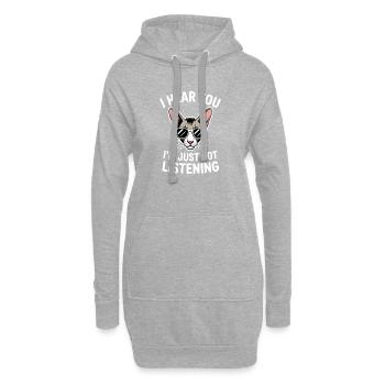 Dictons cadeaux de chats à poil court oriental - Sweat-shirt à capuche long Femme - gris chiné - Devant