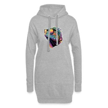 Dictons des iguanes, drôles d’iguanes, cadeau des iguanes. - Sweat-shirt à capuche long Femme - gris chiné - Devant