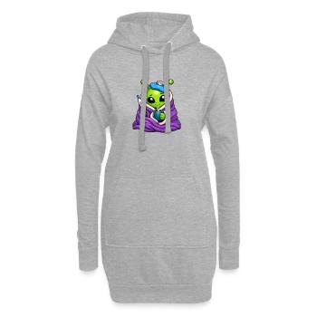 Alien câlin Froid Douillet - Sweat-shirt à capuche long Femme - gris chiné - Devant