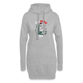Papasaurus Rex Humor Vatertags-Grillfest - Hoodie-Kleid - Grau meliert - Vorne