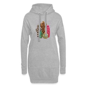 Cactus du jardin de cactus - Sweat-shirt à capuche long Femme - gris chiné - Devant