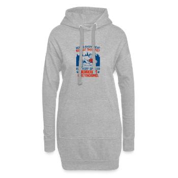 Thérapeute de Belfast et chien lévrier gâté - Sweat-shirt à capuche long Femme - gris chiné - Devant