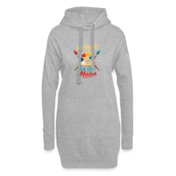 Mir reicht's ich geh malen Künstler Maler Zeichnen - Hoodie-Kleid - Grau meliert - Vorne