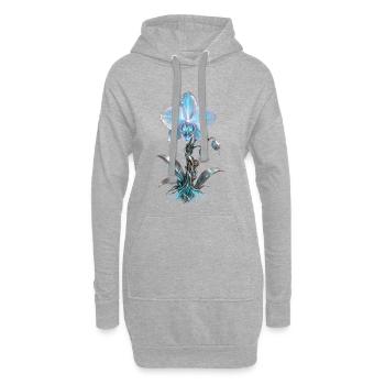 Mechanische Azurorchidee - Hoodie-Kleid - Grau meliert - Vorne