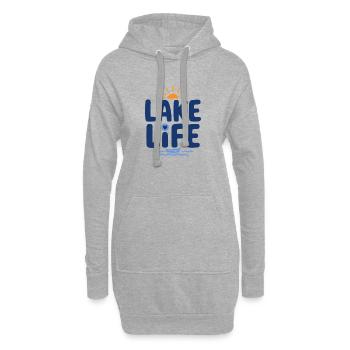 Logo du Coucher de soleil de la vie au lac - Sweat-shirt à capuche long Femme - gris chiné - Devant