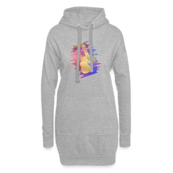 Guitariste Baldur - Sweat-shirt à capuche long Femme - gris chiné - Devant