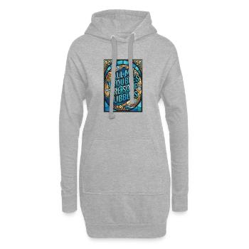 Tous mes soucis sont des bulles de savon - Sweat-shirt à capuche long Femme - gris chiné - Devant