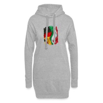 Stolz auf die Deutschland und Italien Flagge - Hoodie-Kleid - Grau meliert - Vorne