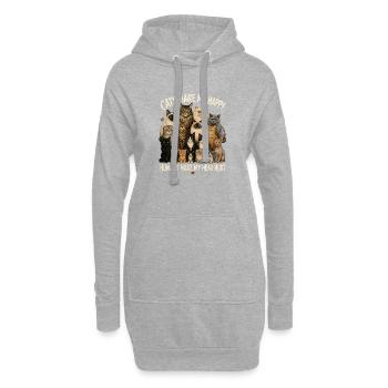 Les chats se rassemblent : l’équipage félin acclame - Sweat-shirt à capuche long Femme - gris chiné - Devant