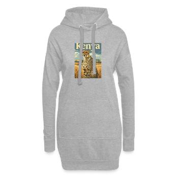 Aventure de safari au Kenya Savane de guépard Nature - Sweat-shirt à capuche long Femme - gris chiné - Devant