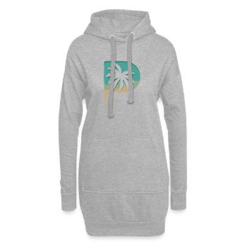 Paradis de palmiers estival, ambiance plage - Sweat-shirt à capuche long Femme - gris chiné - Devant