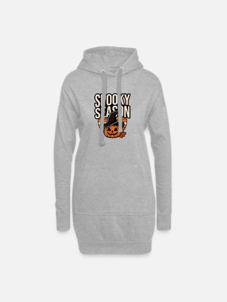 Halloween Pumpkin – Spooky Season - Hoodie Dress - heather grey