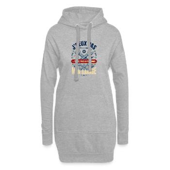 J'peux Pas J'ai Garage - Cadeau Mécanicien Rétro - Sweat-shirt à capuche long Femme - gris chiné - Devant