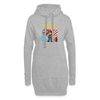Aufgepasst Ich Bin Jetzt 8 Feuerwehr Geburtstag - Hoodie-Kleid - Grau meliert - Vorne