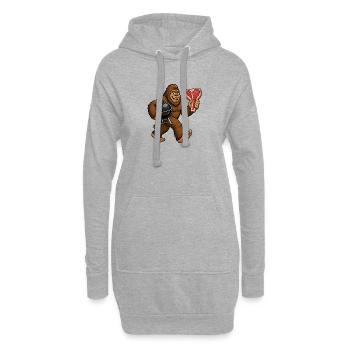 Bigfoot grillen, Sasquatch BBQ - Hoodie-Kleid - Grau meliert - Vorne