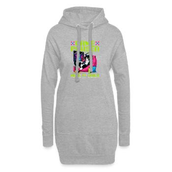 Gamer Gaming Cat Video Game - Hoodie-Kleid - Grau meliert - Vorne