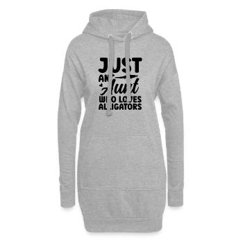 Alligator Tante  - Hoodie-Kleid - Grau meliert - Vorne