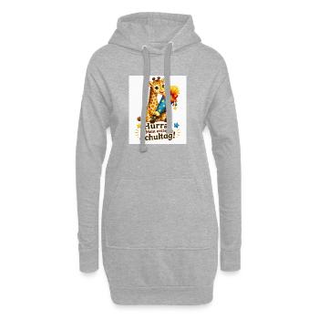 Giraffe feiert ersten Schultag - Hoodie-Kleid - Grau meliert - Vorne